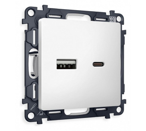 Розетка 2хUSB type A и C без рамки Ambrella Volt Quant MA131010