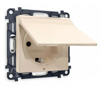 Розетка с заземлением и со шторкой, без рамки с крышкой Ambrella Volt Quant MA328010