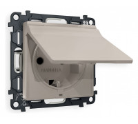 Розетка с заземлением и со шторкой, без рамки с крышкой Ambrella Volt Quant MA368010