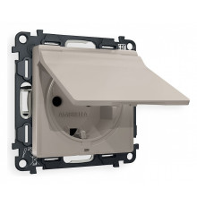 Розетка с заземлением и со шторкой, без рамки с крышкой Ambrella Volt Quant MA368010