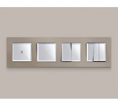 Выключатель самовозвратный одноклавишный с подсветкой, без рамки Ambrella Volt MA MA402050