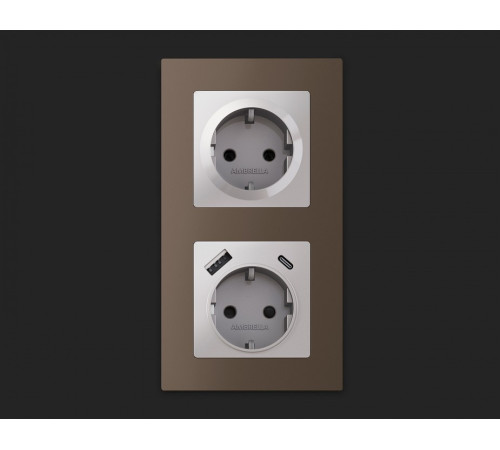 Розетка с заземлением и со шторкой, без рамки Ambrella Volt Quant MA407010