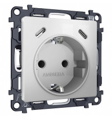 Розетка с заземлением и 2хUSB type C, без рамки Ambrella Volt ALFA MA410510