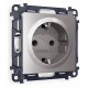 Розетка с заземлением и со шторкой, без рамки Ambrella Volt Quant MA507010