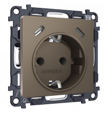 Розетка с заземлением и 2хUSB type C, без рамки Ambrella Volt ALFA MA640510