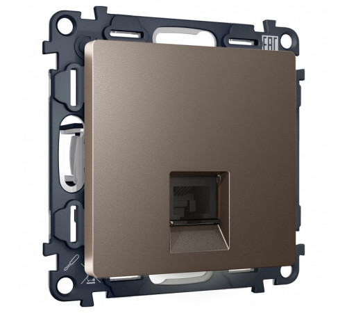 Розетка Ethernet RJ-45 и со шторками, без рамки Ambrella Volt ALFA MA642005