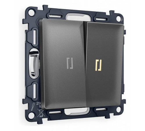 Выключатель двухклавишный с подсветкой без рамки Ambrella Volt Quant MA654010