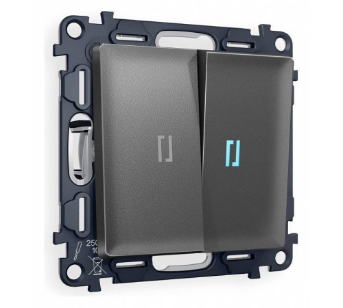 Выключатель двухклавишный с подсветкой без рамки Ambrella Volt Quant MA654020