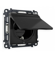 Розетка с заземлением и со шторкой, без рамки с крышкой Ambrella Volt Quant MA808010