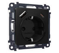 Розетка с заземлением и 2хUSB type A и C, без рамки Ambrella Volt Quant MA810010