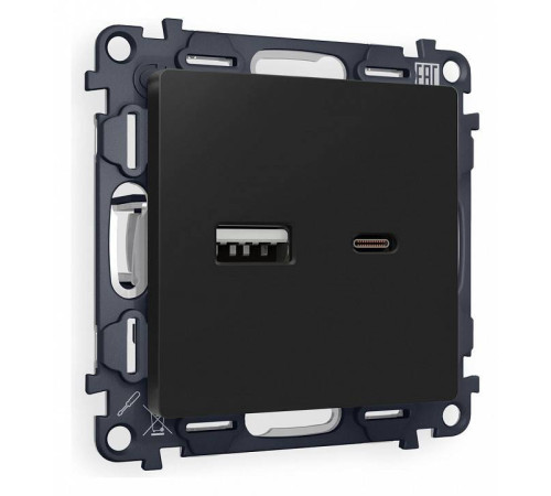 Розетка 2хUSB type A и C без рамки Ambrella Volt Quant MA811010