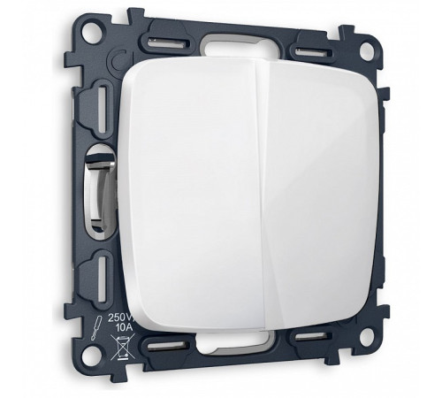 Выключатель перекрестный двухклавишный без рамки Ambrella Volt OMEGA MO103030