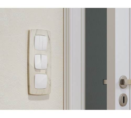 Выключатель перекрестный двухклавишный без рамки Ambrella Volt OMEGA MO103030