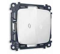 Выключатель двухклавишный с подсветкой без рамки Ambrella Volt MO MO104015