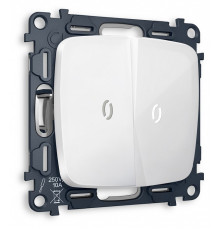 Выключатель двухклавишный с подсветкой без рамки Ambrella Volt MO MO104015