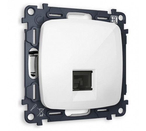 Розетка Ethernet RJ-45 и со шторками, без рамки Ambrella Volt OMEGA MO112005