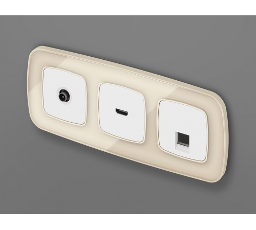 Розетка Ethernet RJ-45 и со шторками, без рамки Ambrella Volt OMEGA MO112005