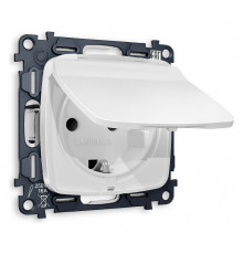 Розетка влагозащищенная с заземлением и со шторкой, без рамки с крышкой Ambrella Volt Quant MO128010