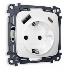 Розетка с заземлением и 2хUSB type A и C, без рамки Ambrella Volt Quant MO130010