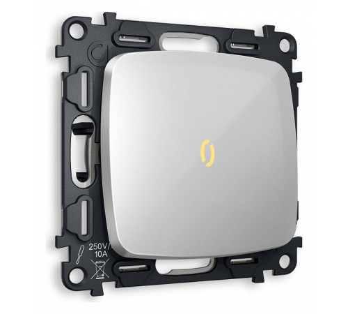 Выключатель одноклавишный с подсветкой без рамки Ambrella Volt Quant MO402010