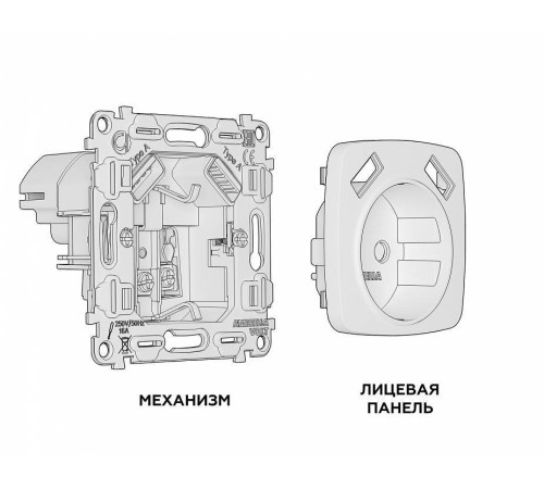 Розетка с заземлением и 2хUSB type A, без рамки Ambrella Volt Quant MO509010