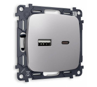 Розетка 2хUSB type A и C без рамки Ambrella Volt Quant MO511010