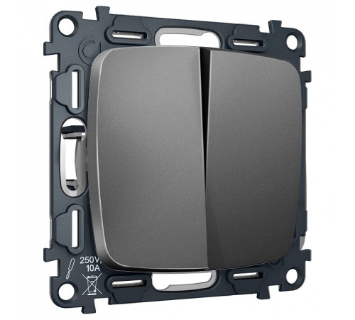 Выключатель перекрестный двухклавишный без рамки Ambrella Volt OMEGA MO653030