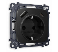 Розетка с заземлением и 2хUSB type A и C, без рамки Ambrella Volt Quant MO810010