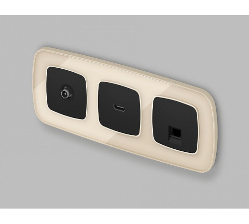 Розетка Ethernet RJ-45 и со шторками, без рамки Ambrella Volt OMEGA MO812005