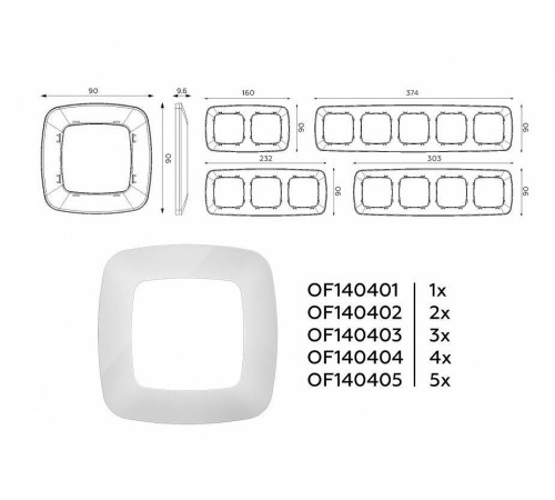 Рамка на 1 пост Ambrella Volt Ecta OF140401