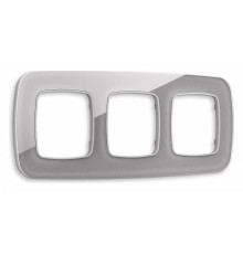 Рамка на 3 поста Ambrella Volt Radian Стекло органическое OF320503