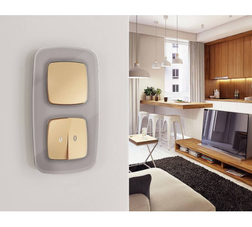 Рамка на 3 поста Ambrella Volt Radian Стекло органическое OF320503