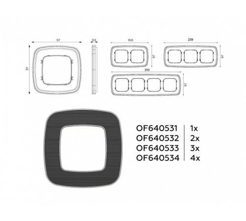 Рамка на 4 поста Ambrella Volt Coint OF640534