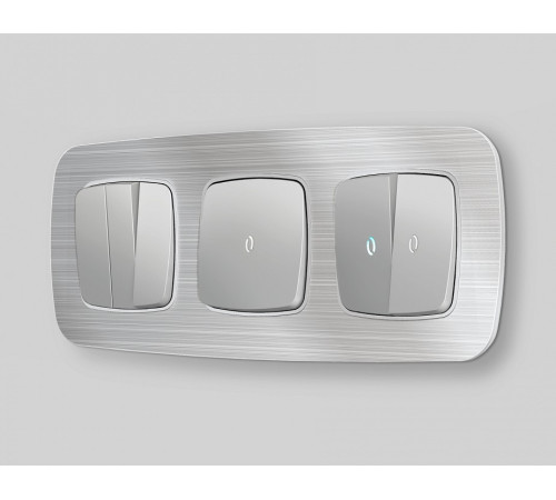 Клавиши для выключателя двухклавишного c подсветкой Ambrella Volt Quant OP4040