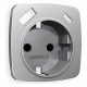 Накладка для розетки с заземлением и со шторками и 2хUSB type A и C Ambrella Volt Quant OP5100
