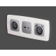 Накладка для розетки с заземлением и со шторками и 2хUSB type A и C Ambrella Volt Quant OP5100