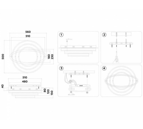 Потолочная светодиодная люстра Ambrella Light FA FA8522 108 Вт FA8522