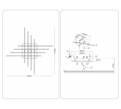 Люстра на штанге Ambrella Light COMFORT FL6262