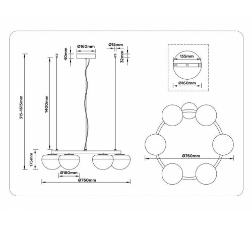 Подвесная люстра Ambrella Light LH LH12003