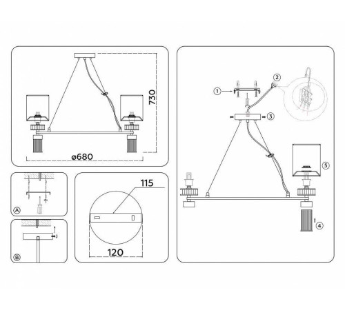Подвесная люстра Ambrella Light HIGH LIGHT LH71291