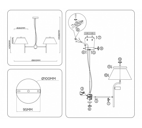 Подвесная люстра Ambrella Light LH LH72471
