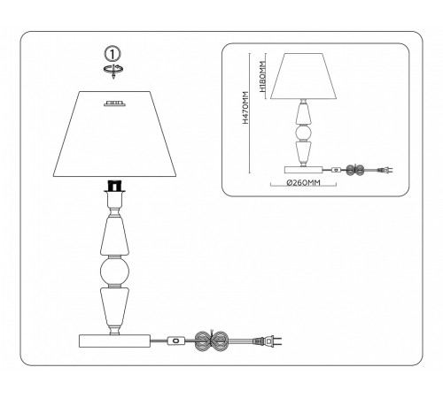 Настольная лампа декоративная Ambrella Light LH LH75262