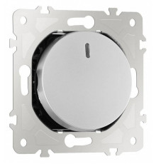 Выключатель проходной одноклавишный с подсветкой без рамки Arte Milano 202 202.33-1.silver