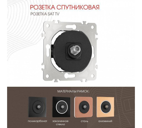 ТВ-розетка без рамки Arte Milano am-202 202.42-1.black