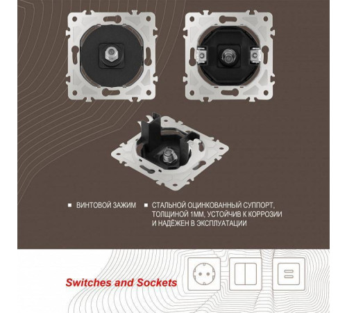 ТВ-розетка без рамки Arte Milano am-202 202.42-1.black