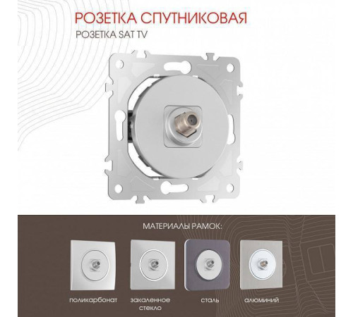 ТВ-розетка без рамки Arte Milano am-202 202.42-1.silver