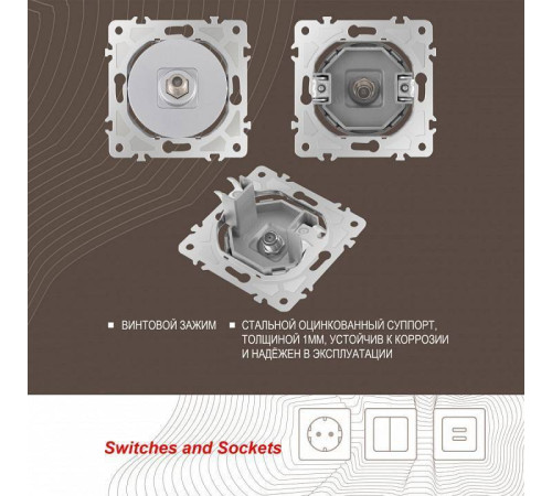 ТВ-розетка без рамки Arte Milano am-202 202.42-1.silver