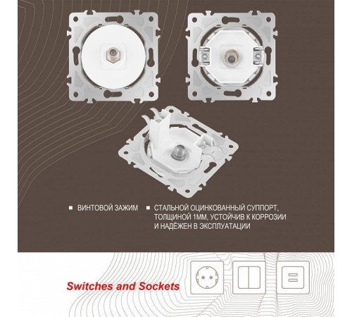 ТВ-розетка без рамки Arte Milano am-202 202.42-1.white