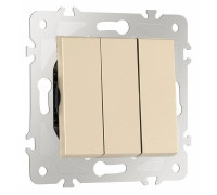 Выключатель трехклавишный без рамки Arte Milano 203 203.30-3.shampan