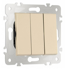 Выключатель трехклавишный без рамки Arte Milano 203 203.30-3.shampan